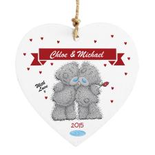 Personalised Me to You Wooden Love Heart Couple Plaque